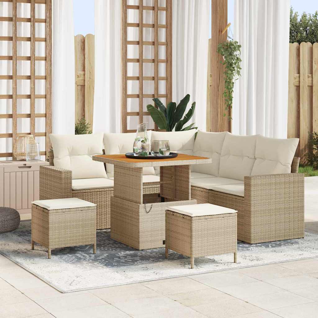 Tuinbankenset Met Kussen 9 Pcs Poly Rattan
