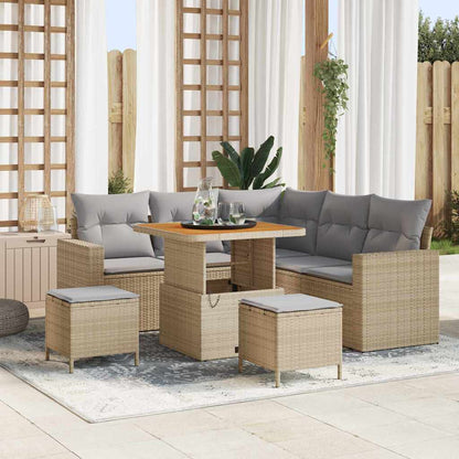 Tuinbankenset Met Kussen 9 Pcs Poly Rattan