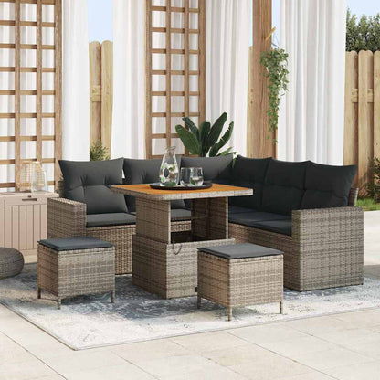 Tuinbankenset Met Kussen 9 Pcs Poly Rattan
