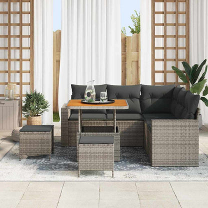 Tuinbankenset Met Kussen 9 Pcs Poly Rattan