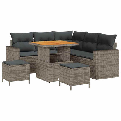 Tuinbankenset Met Kussen 9 Pcs Poly Rattan