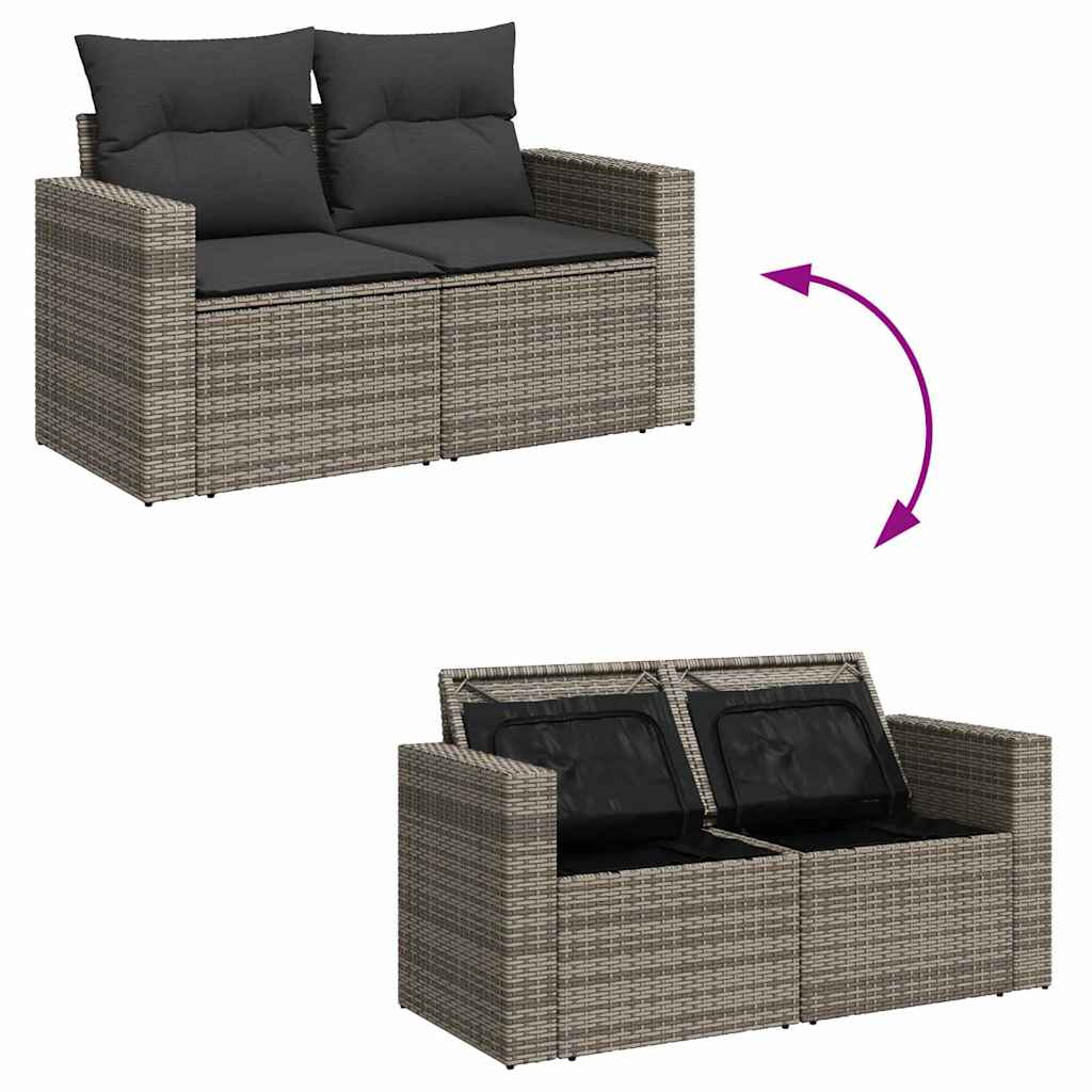Tuinbankenset Met Kussen 9 Pcs Poly Rattan