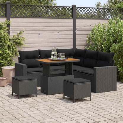 Tuinbankenset Met Kussen 9 Pcs Poly Rattan