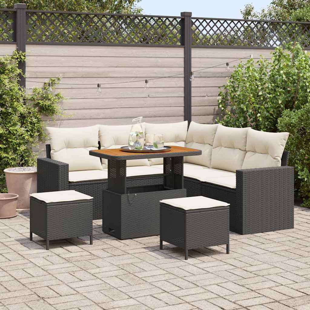 Tuinbankenset Met Kussen 9 Pcs Poly Rattan