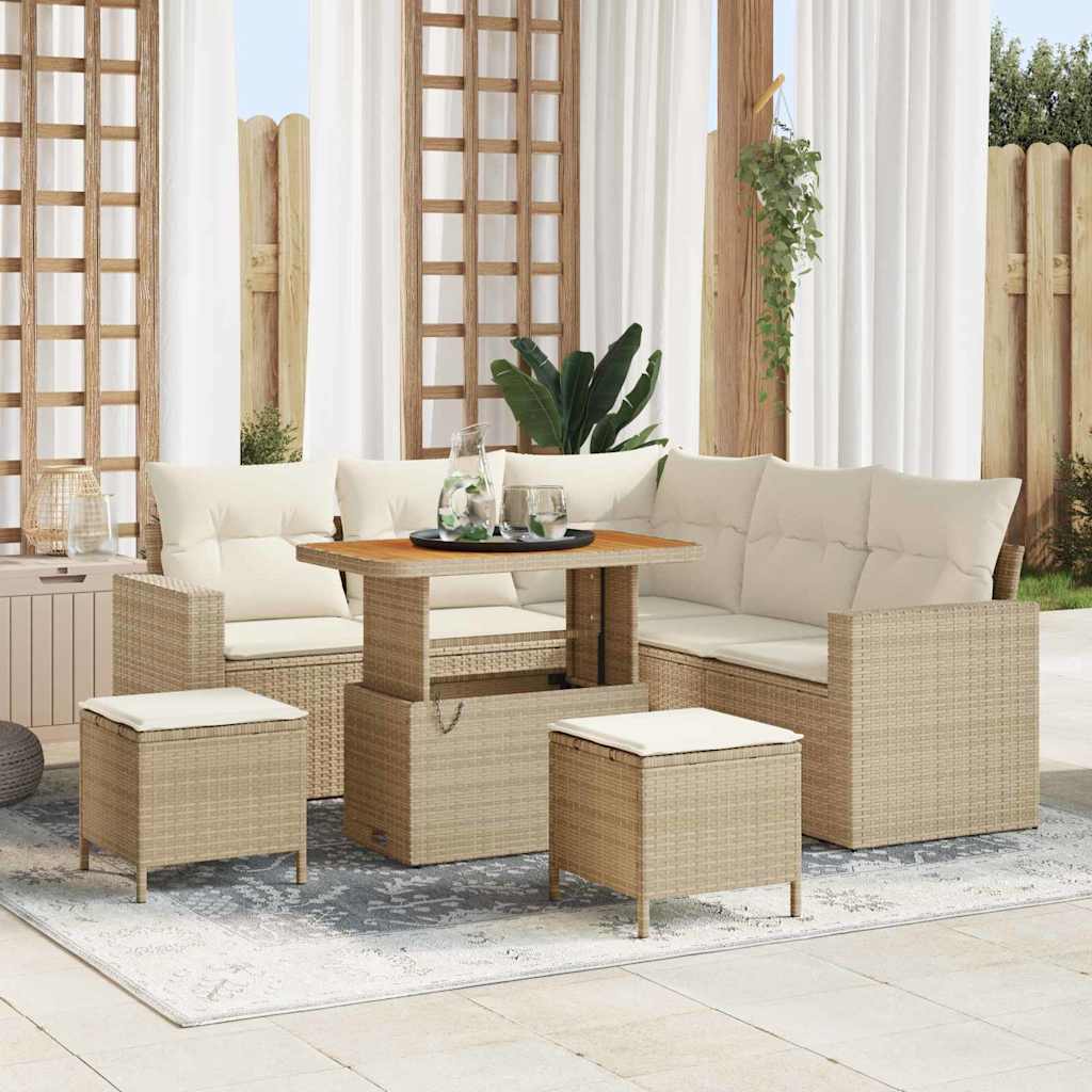 Tuinbankenset Met Kussen 9 Pcs Poly Rattan