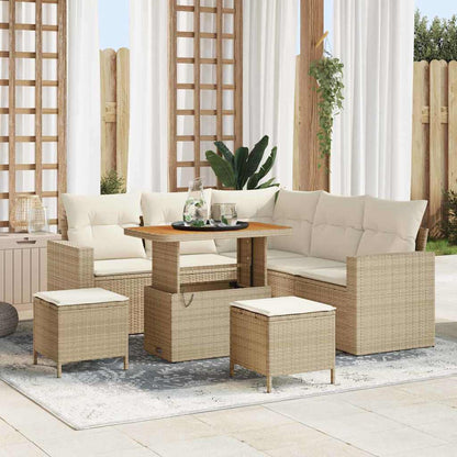 Tuinbankenset Met Kussen 9 Pcs Poly Rattan