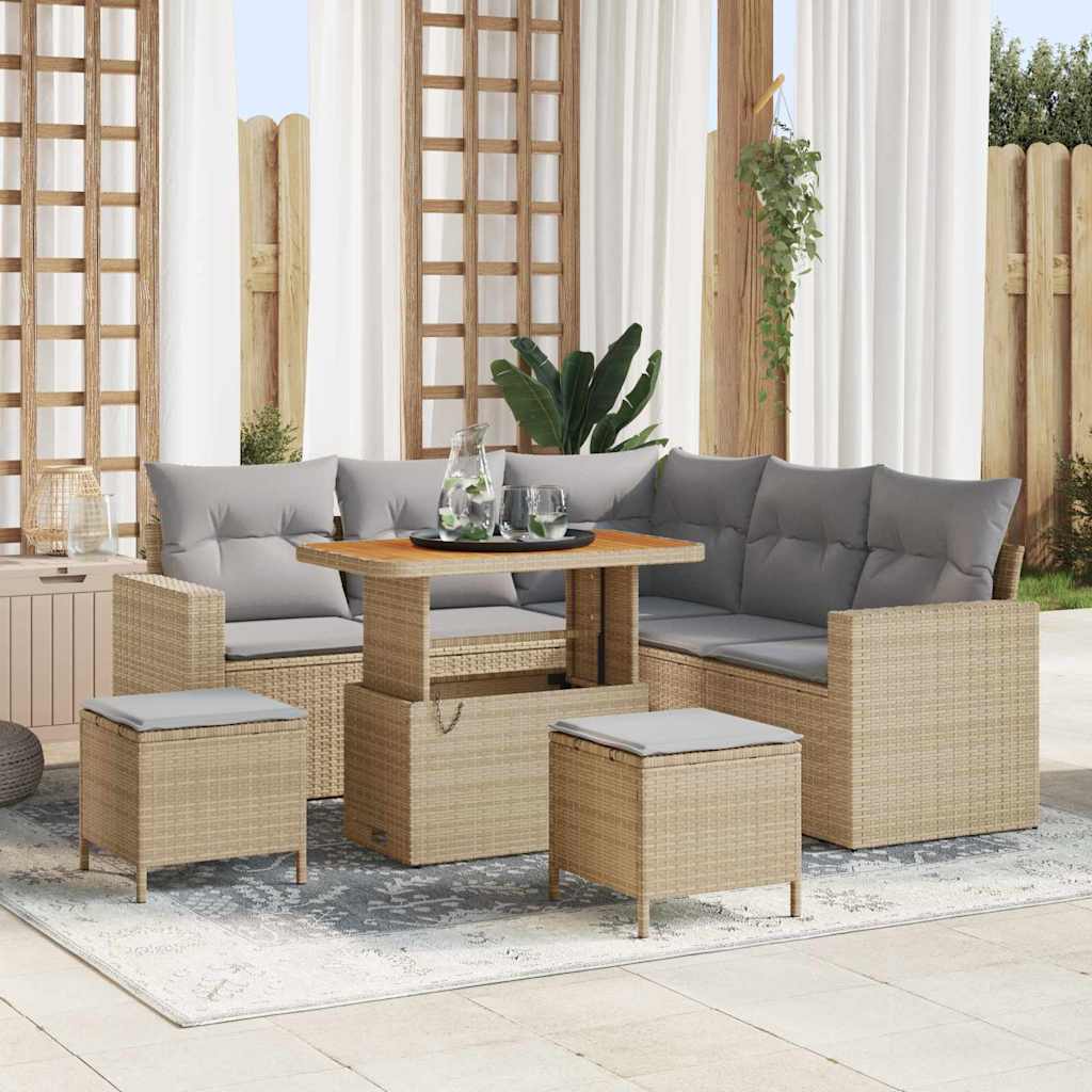 Tuinbankenset Met Kussen 9 Pcs Poly Rattan