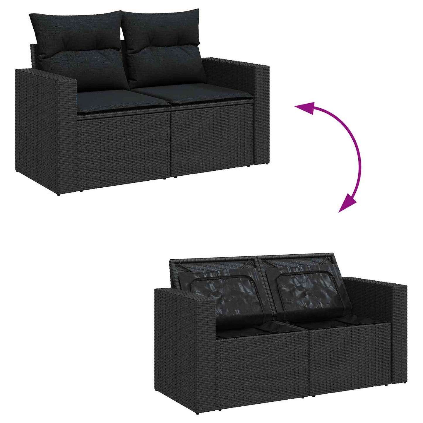Tuinbankenset Met Kussen 11 Pcs Poly Rattan