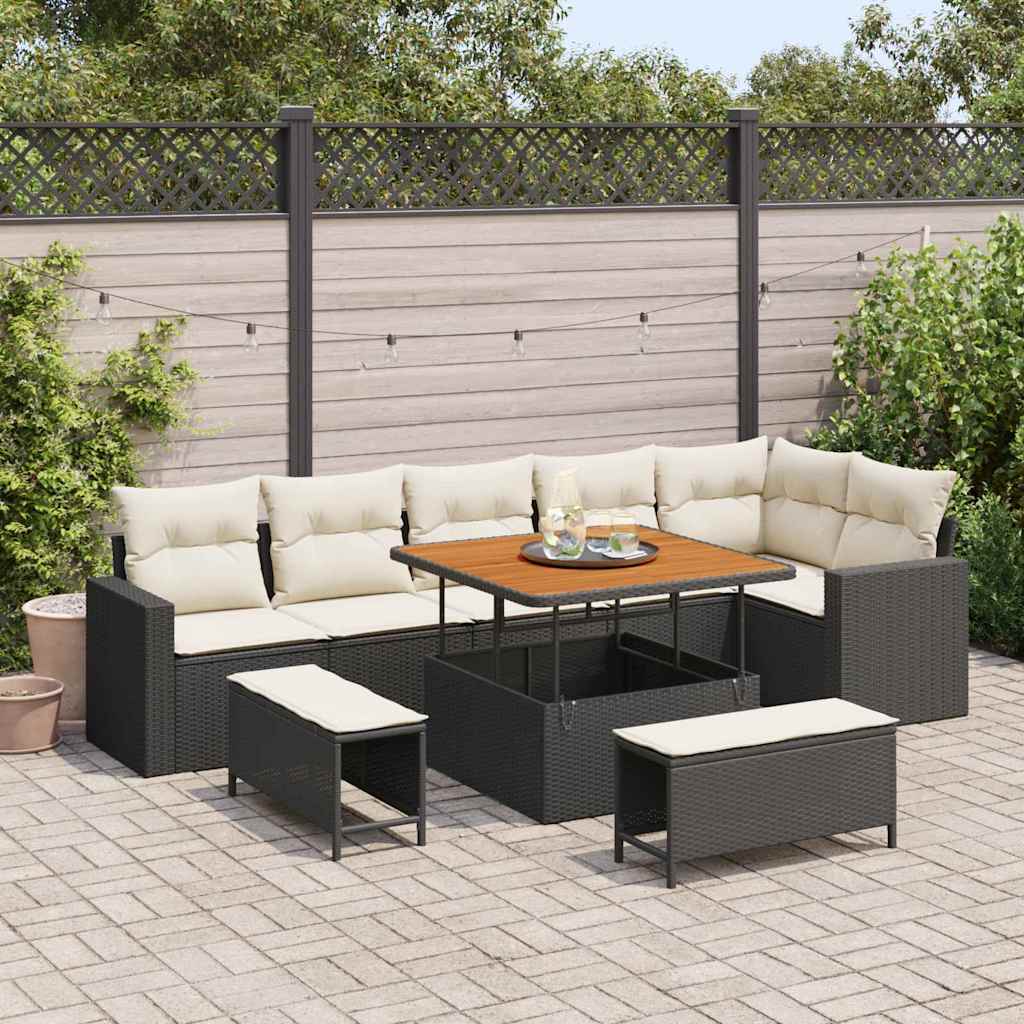 Tuinbankenset Met Kussen 11 Pcs Poly Rattan