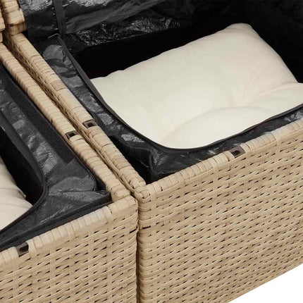Tuinbankenset Met Kussen 11 Pcs En Crème Poly Rattan
