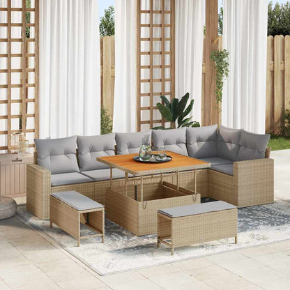 Tuinbankenset Met Kussen 11 Pcs Poly Rattan