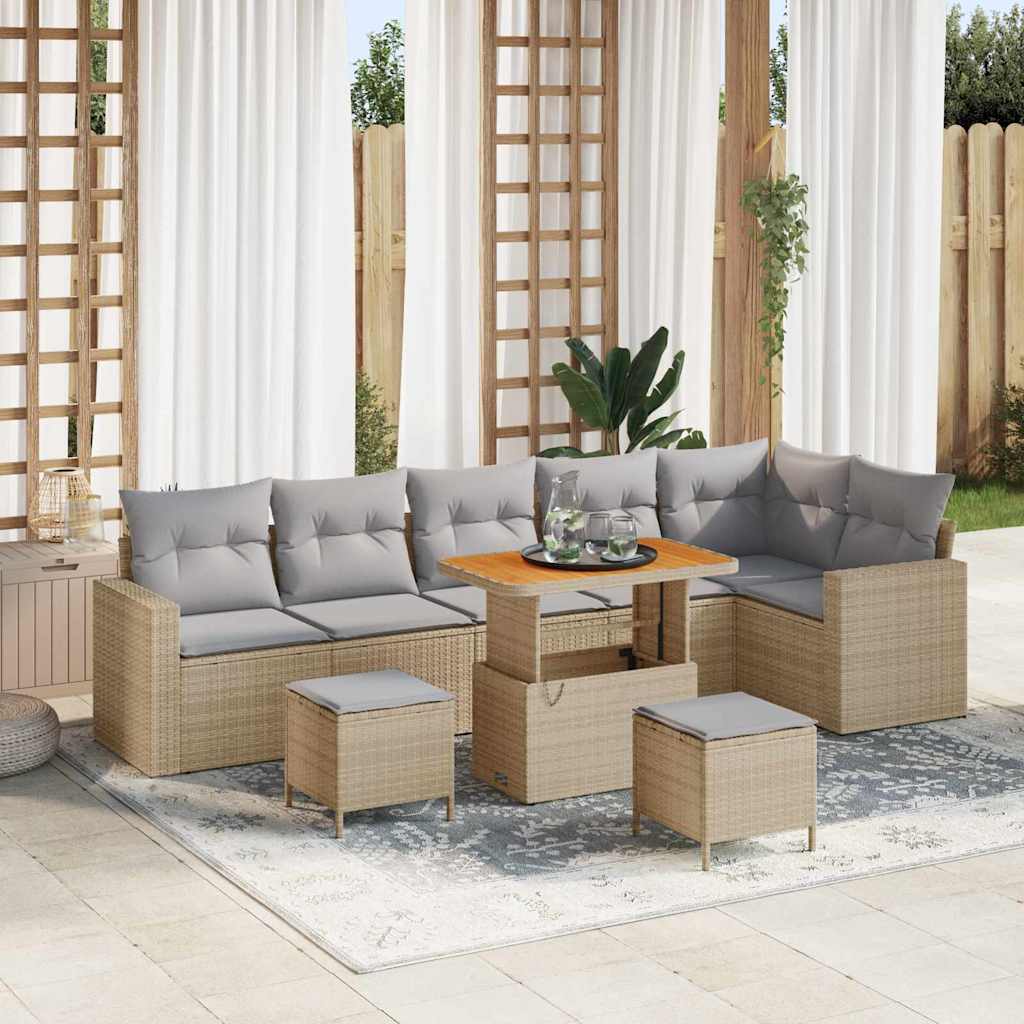 Tuinbankenset Met Kussen 11 Pcs Poly Rattan