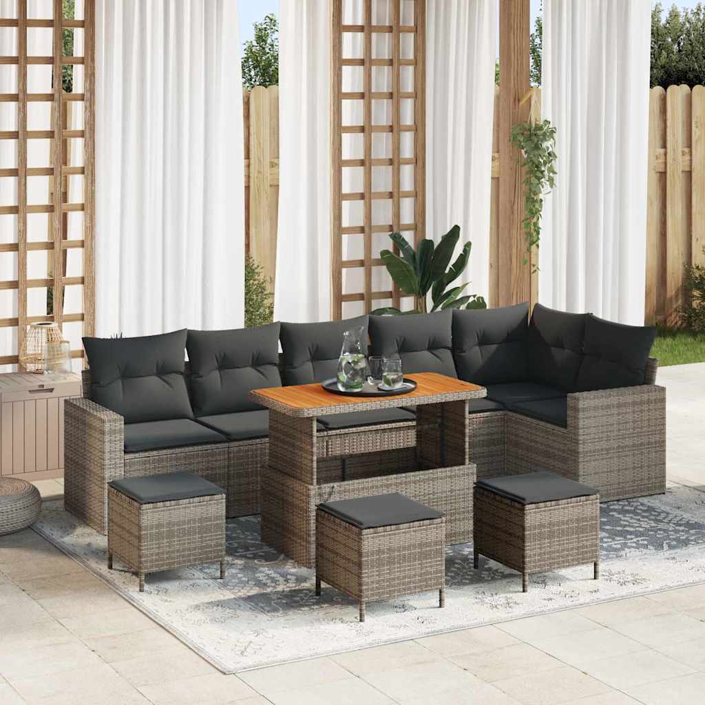 Tuinbankenset Met Kussen 11 Pcs Poly Rattan