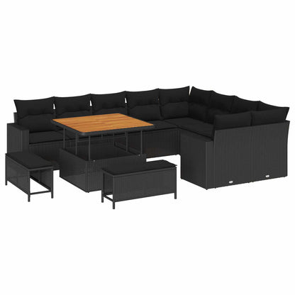 Tuinbankenset Met Kussen 13 Pcs En Crème Poly Rattan