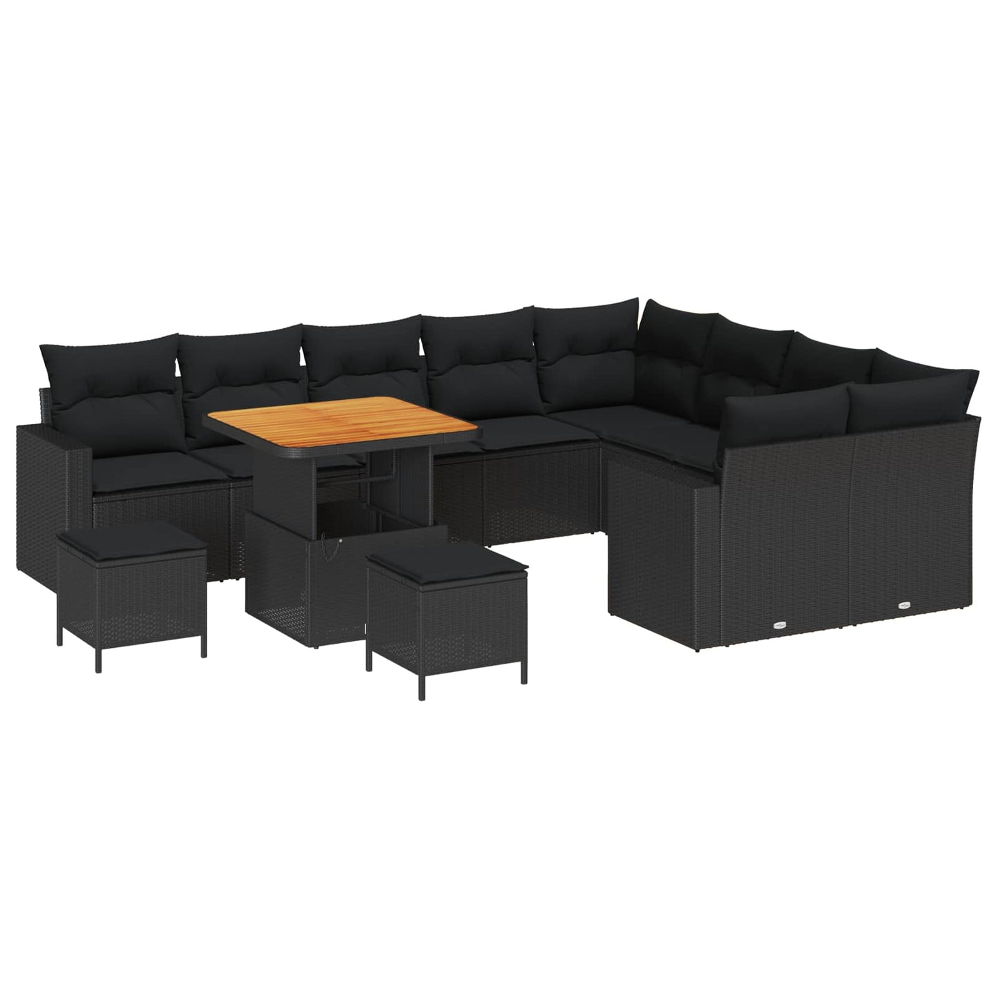 Tuinbankenset Met Kussen 13 Pcs En Crème Poly Rattan