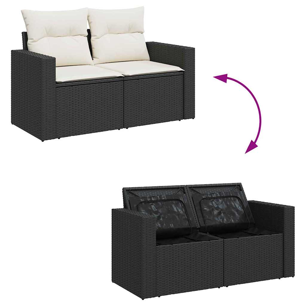 Tuinbankenset Met Kussen 13 Pcs En Crème Poly Rattan