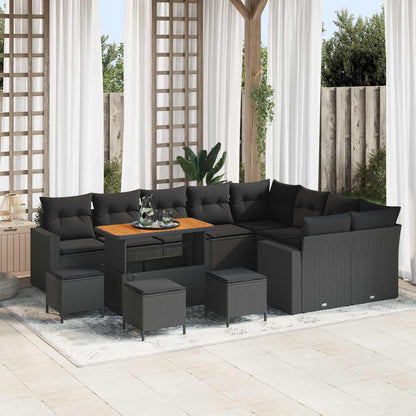 Tuinbankenset Met Kussen 13 Pcs En Crème Poly Rattan