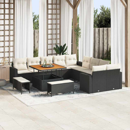 Tuinbankenset Met Kussen 17 Pcs Poly Rattan