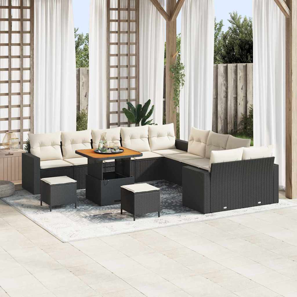 Tuinbankenset Met Kussen 17 Pcs Poly Rattan