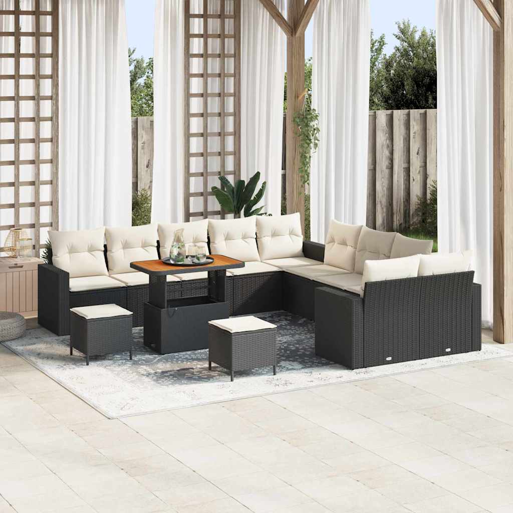 Tuinbankenset Met Kussen 17 Pcs Poly Rattan