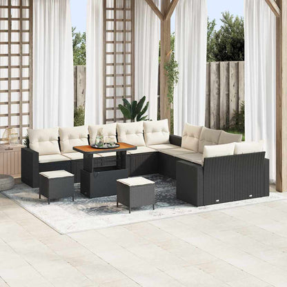 Tuinbankenset Met Kussen 17 Pcs Poly Rattan