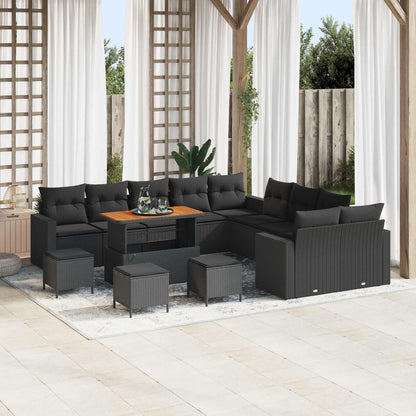 Tuinbankenset Met Kussen 17 Pcs Poly Rattan
