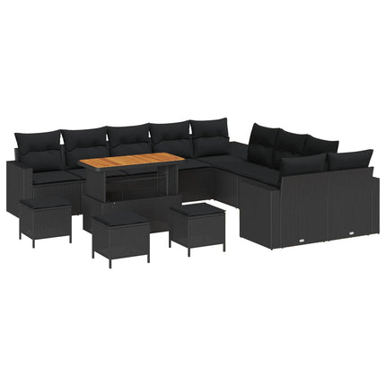 Tuinbankenset Met Kussen 18 Pcs Poly Rattan