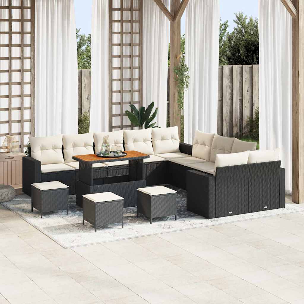 Tuinbankenset Met Kussen 17 Pcs Poly Rattan