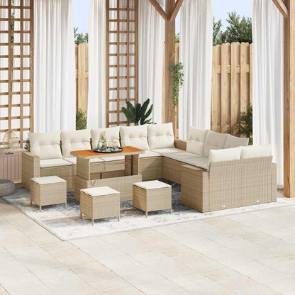 Tuinbankenset Met Kussen 17 Pcs Poly Rattan