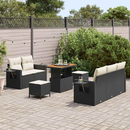Tuinbankenset Met Kussen 10 Pcs En Crème Poly Rattan