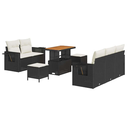 Tuinbankenset Met Kussen 10 Pcs En Crème Poly Rattan