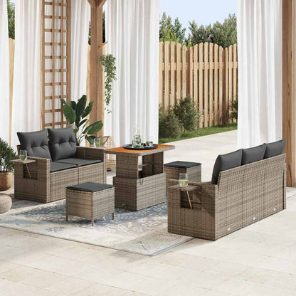 Tuinbankenset Met Kussen 10 Pcs En Crème Poly Rattan
