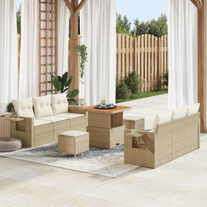 Tuin Sofa Set 9 Pcs Poly Rattan En Gepoedercoat Staal