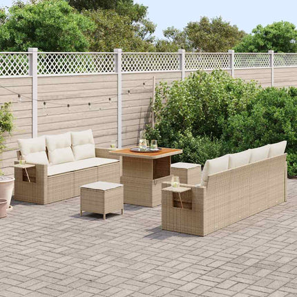 Tuin Sofa Set Met Kussen 10 Pcs En Crèmekleurig