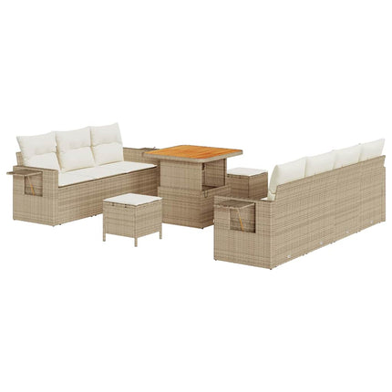 Tuin Sofa Set Met Kussen 10 Pcs En Crèmekleurig