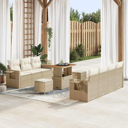 Tuin Sofa Set Met Kussen Met Opslag 10 Pcs En Crème