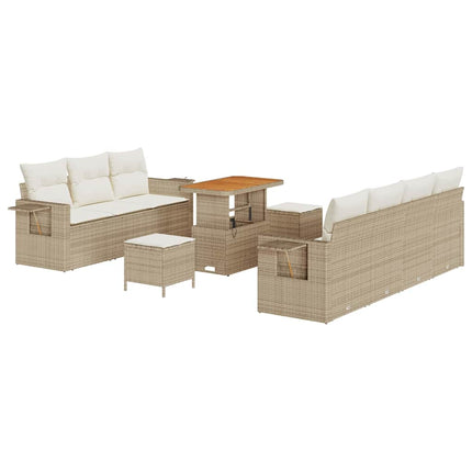 Tuin Sofa Set Met Kussen 10 Pcs Beige En Crèmekleurig