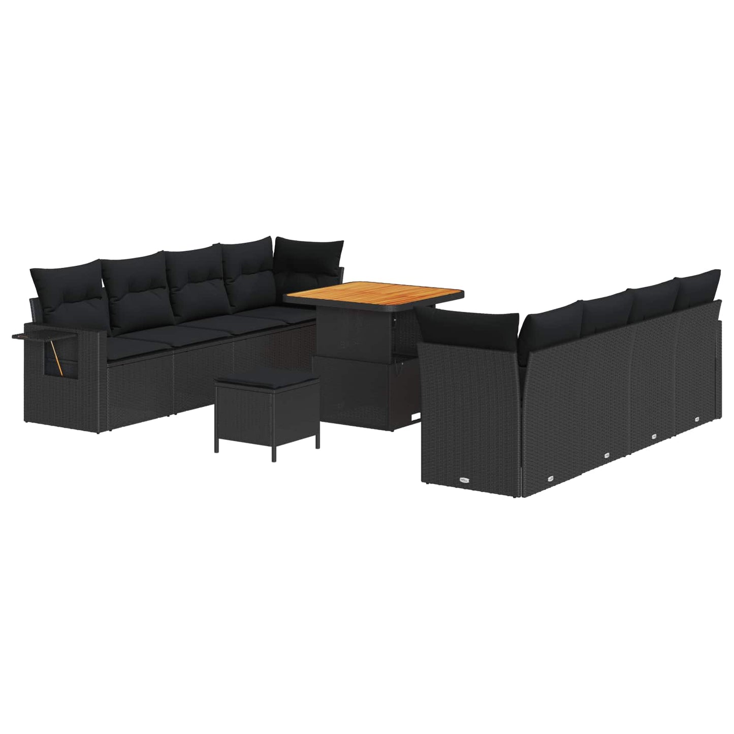 Tuin Sofa Set Met Kussen 11 Pcs Poly Rattan