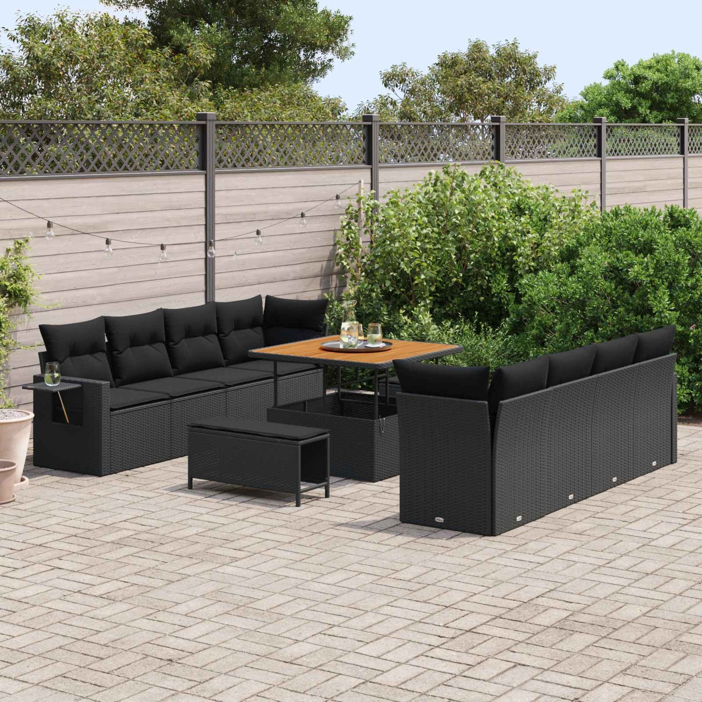 Tuin Sofa Set Met Kussen 11 Pcs Poly Rattan