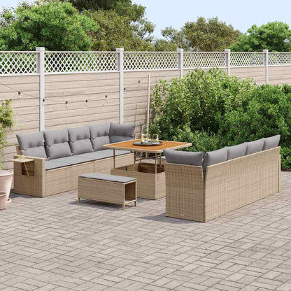 Tuin Sofa Set Met Kussen 11 Pcs Poly Rattan
