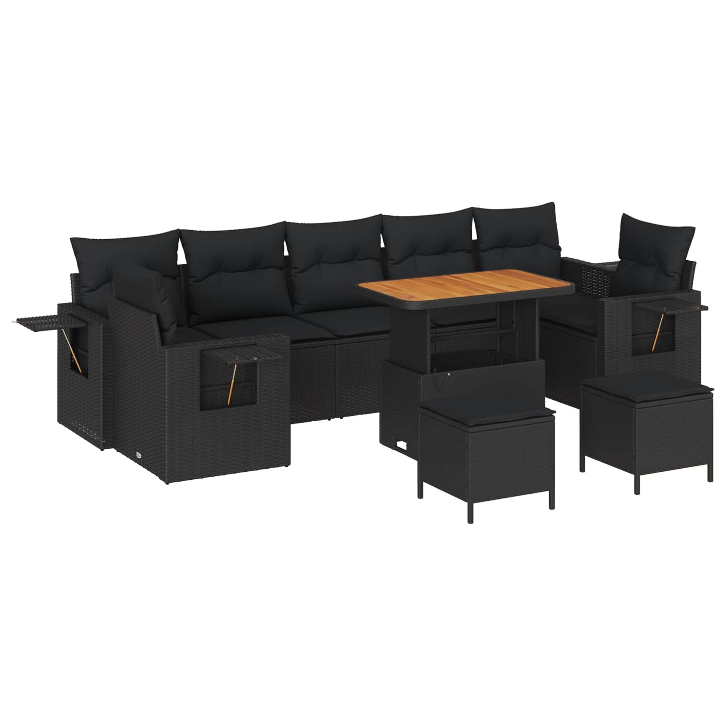 Tuinbankenset Met Kussen Poly Rattan
