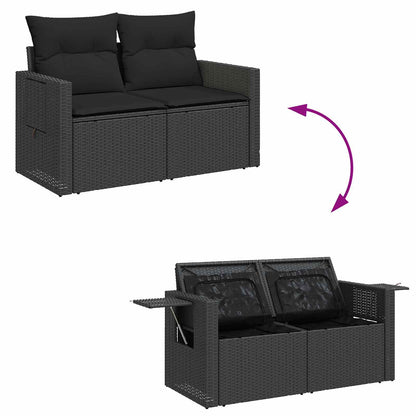Tuinbankenset Met Kussen Poly Rattan