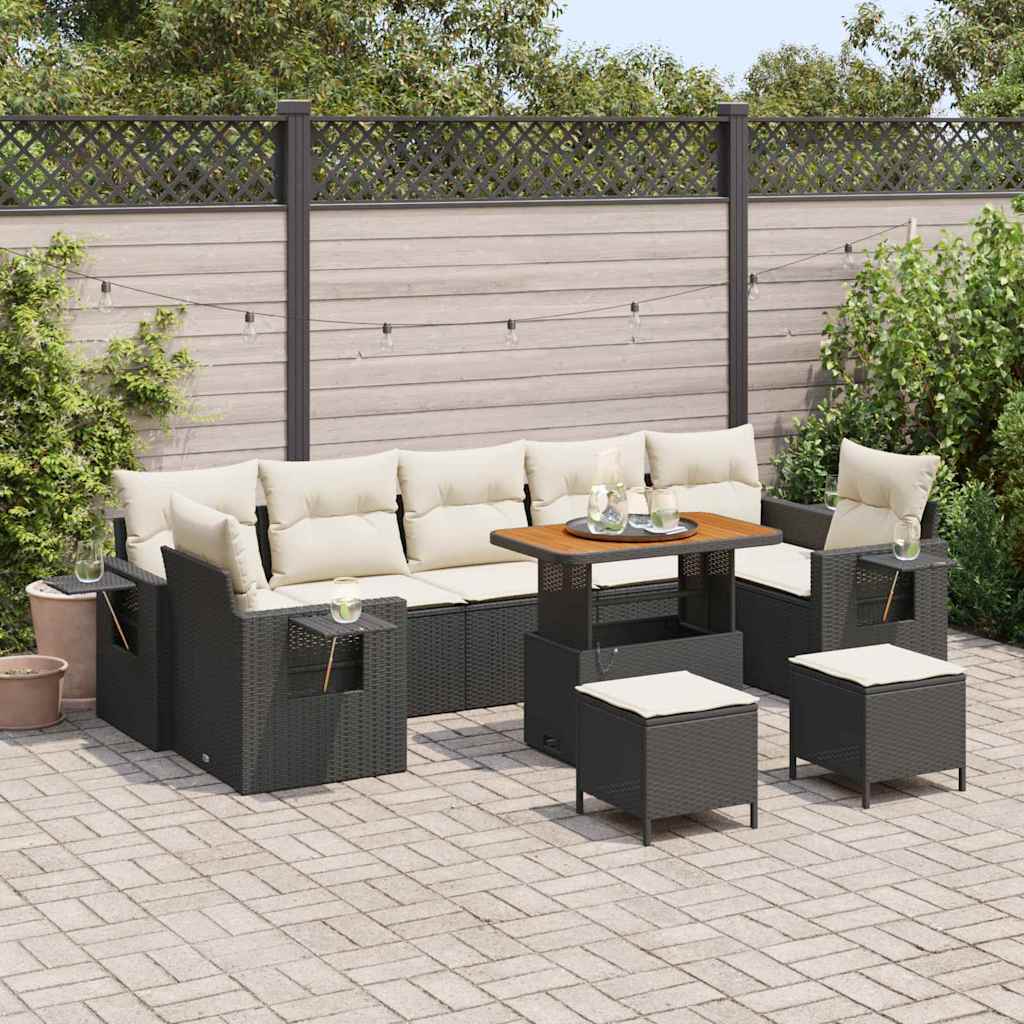 Tuinbankenset Met Kussen Poly Rattan