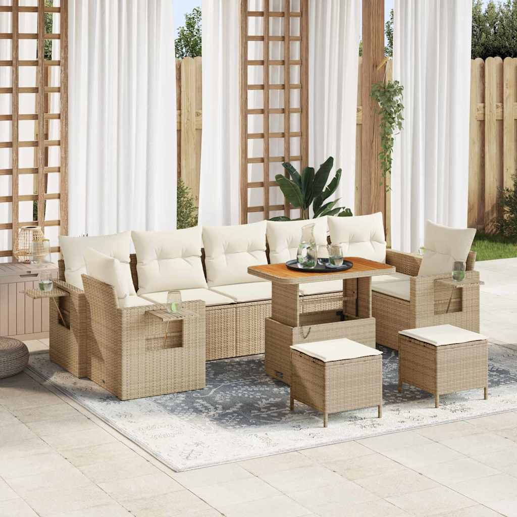 Tuinbankenset Met Kussen Poly Rattan