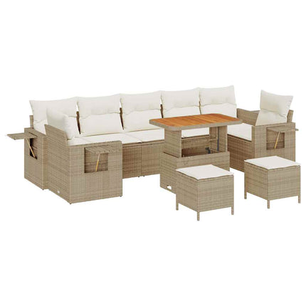 Tuinbankenset Met Kussen 13 Pcs En Crème Poly Rattan