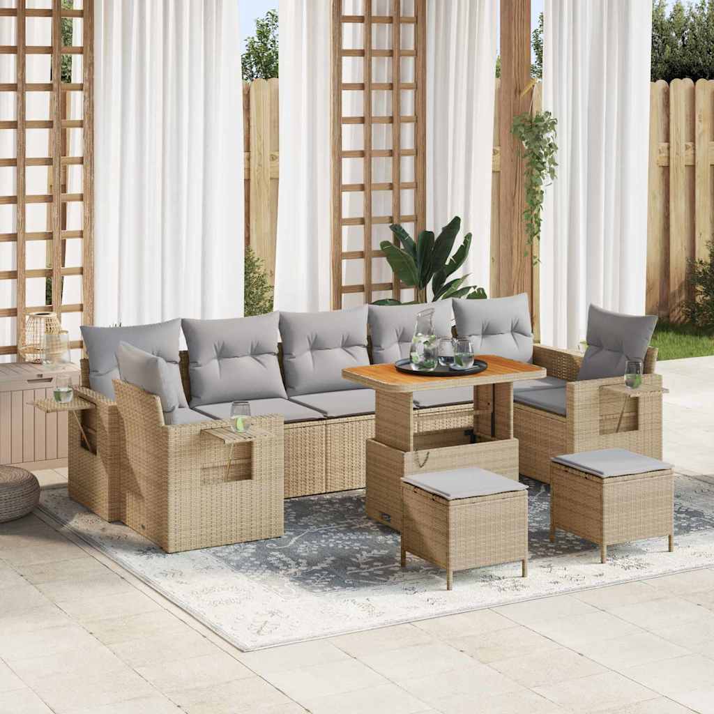 Tuinbankenset Met Kussen Poly Rattan