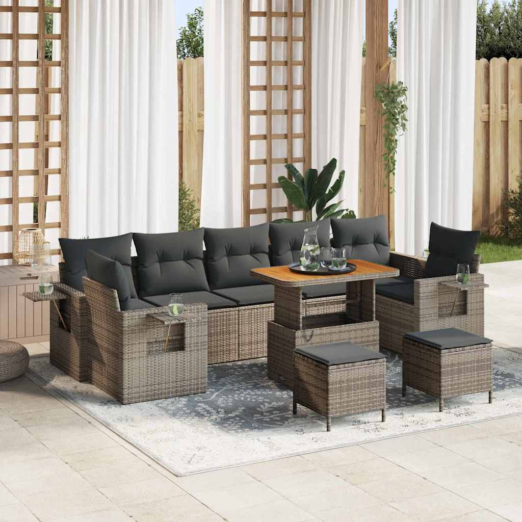 Tuinbankenset Met Kussen Poly Rattan