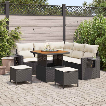 Tuinbankenset Met Kussen 9 Pcs Poly Rattan