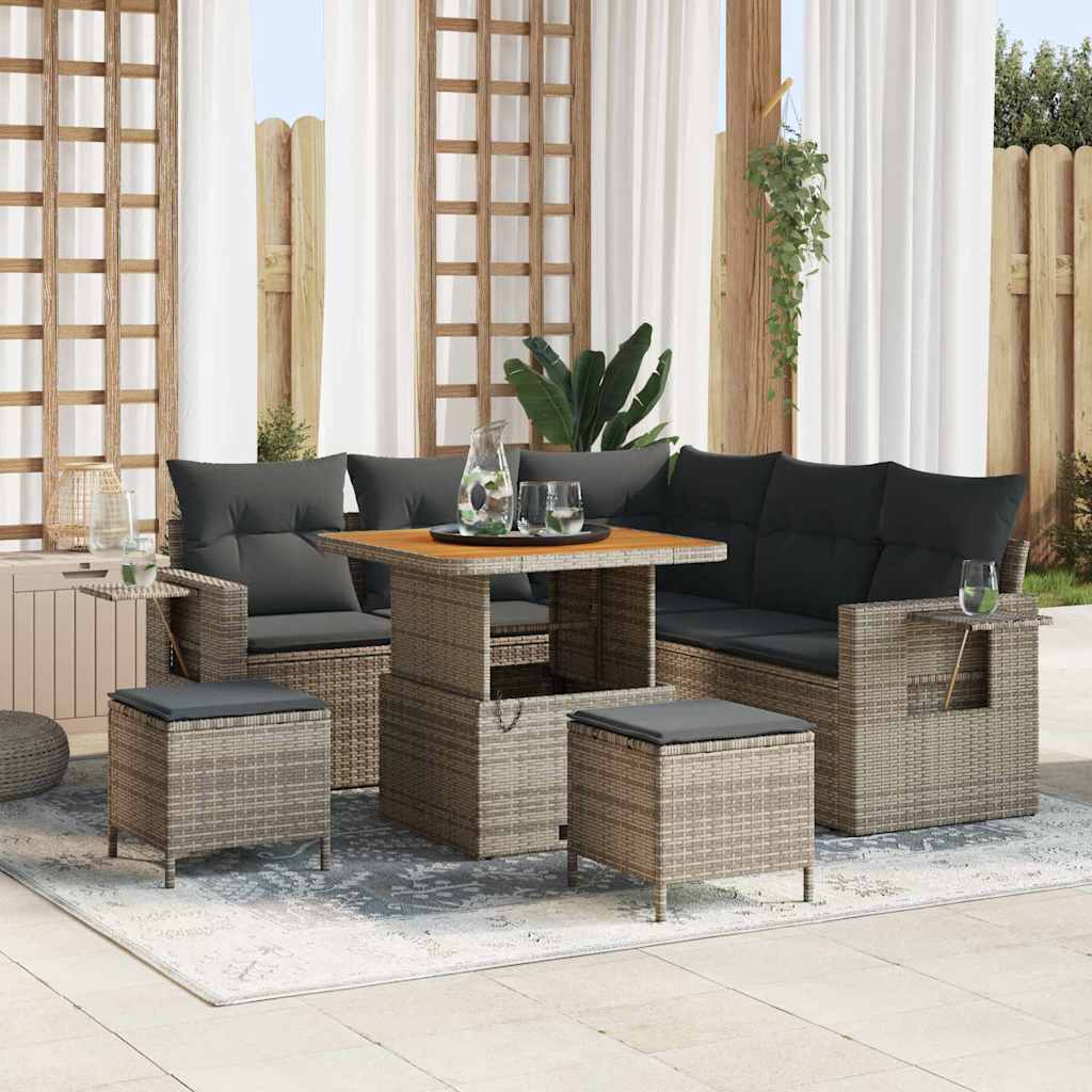 Tuinbankenset Met Kussen 9 Pcs Poly Rattan