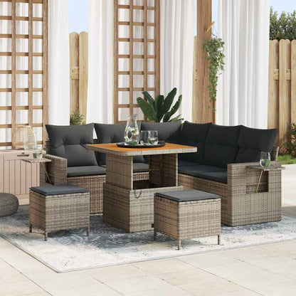 Tuinbankenset Met Kussen 9 Pcs Poly Rattan